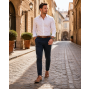 Pantofi barbati casual din piele naturala maro cu perforatii 267M
